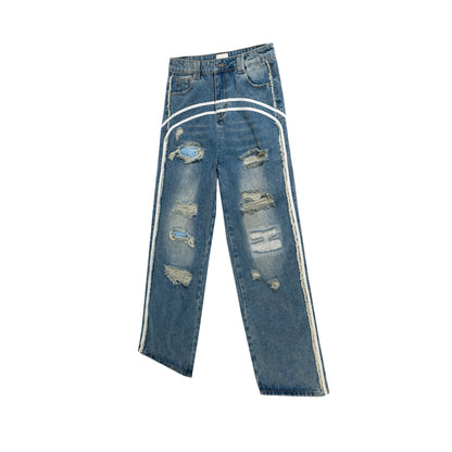 2XSTRIPED RIP-DENIM